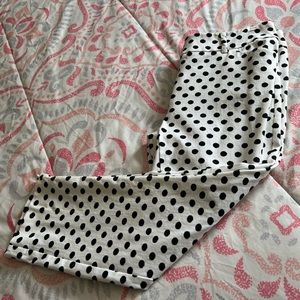 Polka Dot Ankle Dress Pants
